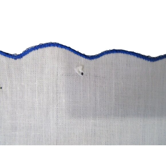 Vintage Embroidered Napkins Blue Shirt Boy Boat Scalloped Edges Four GUC - Picture 9 of 15